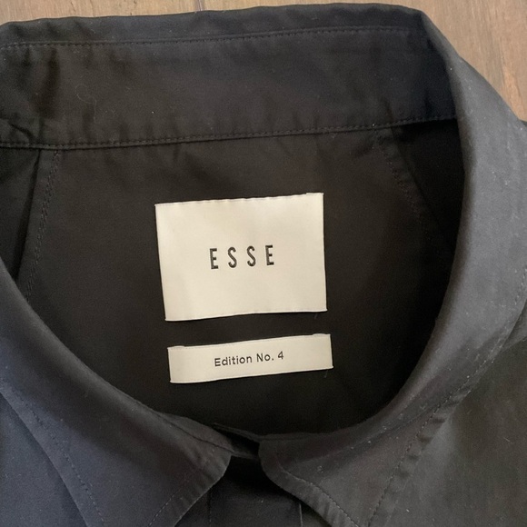 ESSE Studio Italian Cotton Black Short Sleeve Button Front Shirt Size 8 - Picture 3 of 9